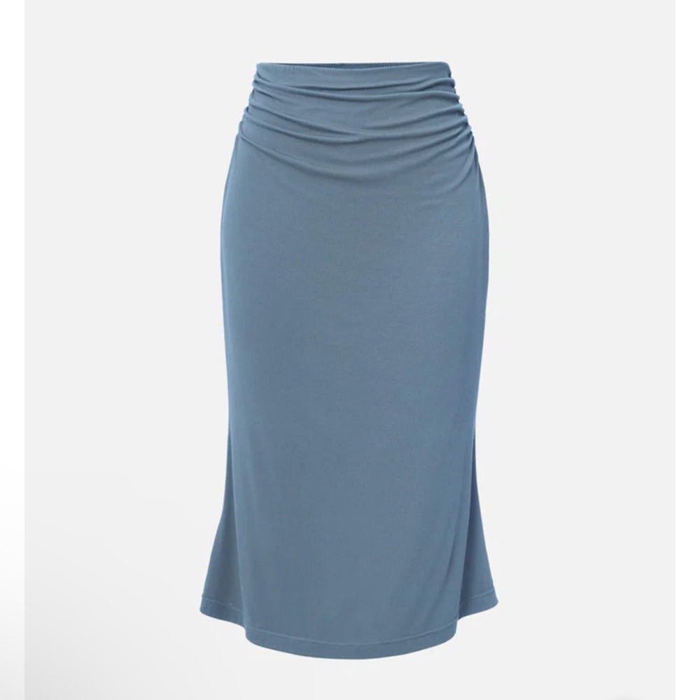 OGL Ruched Side Mermaid Midi Skirt